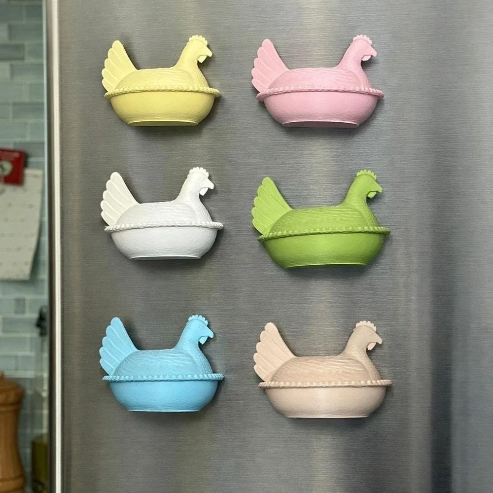 Set 6 Hen On Nest Chicken Fridge Magnets Cottage‎ 3D Print Kitchen Farmhouse HON